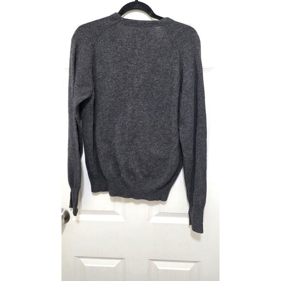 Puritan Aquaknits Men's Dark Gray Pure Wool Button-Up Cardigan Sweater Pockets - Picture 3 of 6